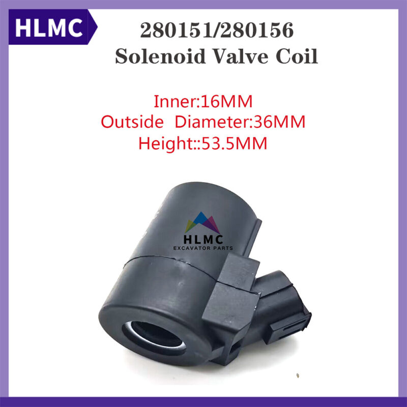 Excavator Paving Decompression 280151 280156 24VDC 17W Excavator Paving Pressure Reducing Solenoid Valve Coil Bucher