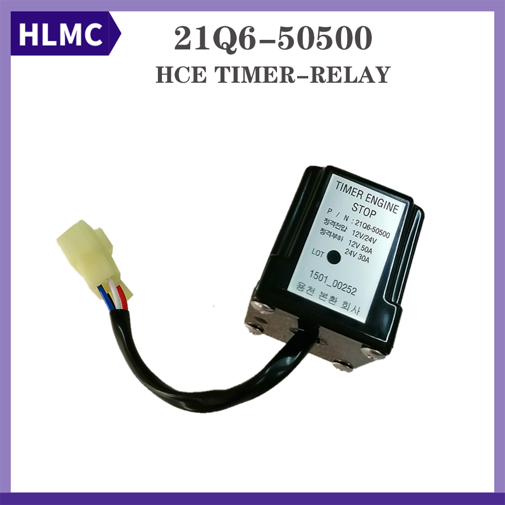21Q6-50500 Excavator Machine Timer Relay for R210LC7H R210LC9BH R80-7 Timer Engine Stop 21Q650500 21Q6-50500
