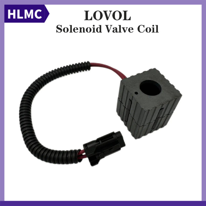 Pilot Safety Lock Solenoid Valve Coil Hydraulic Coil 24V Excavator Accessories for LOVOL 16mm 41.8mm