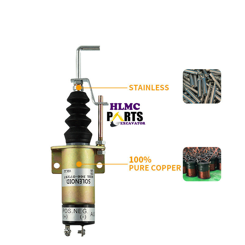 12V Fuel Shutdown Solenoid 1502-12C2U1B2 1500-2078 YK239-12V For Kubota Excavator Forklift Diesel Engine