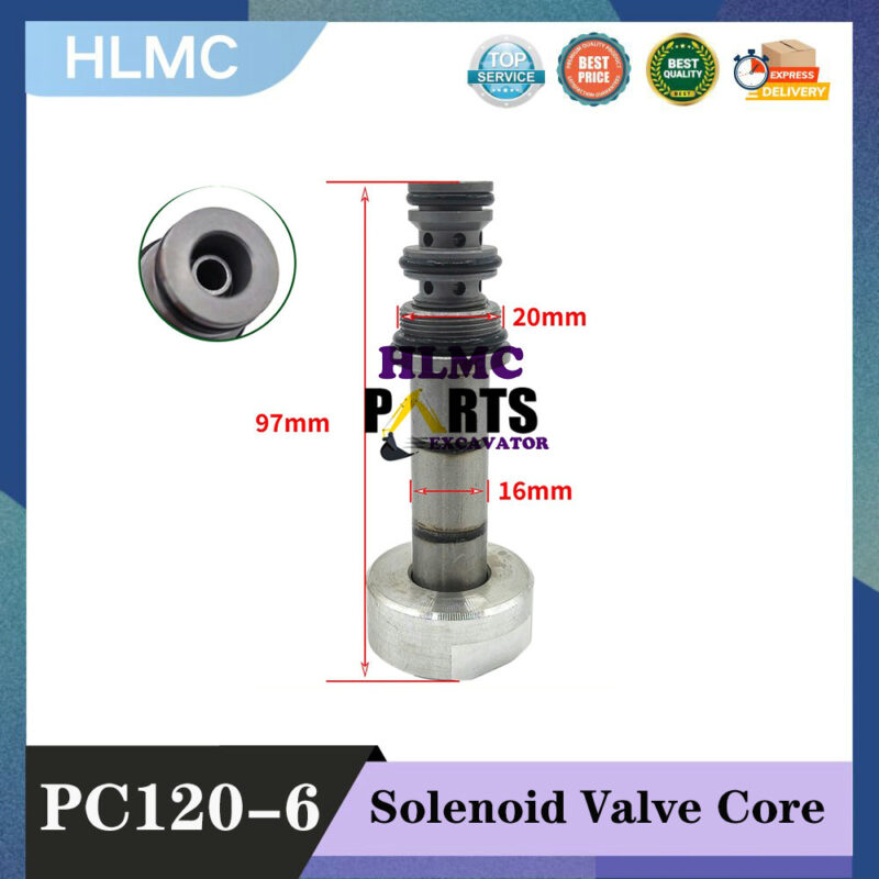 Excavator Doosan DH150/220/225-7 Hyundai R60/215-7 Electromagnetic Valve Core 2-Section Flat Hole 13mm