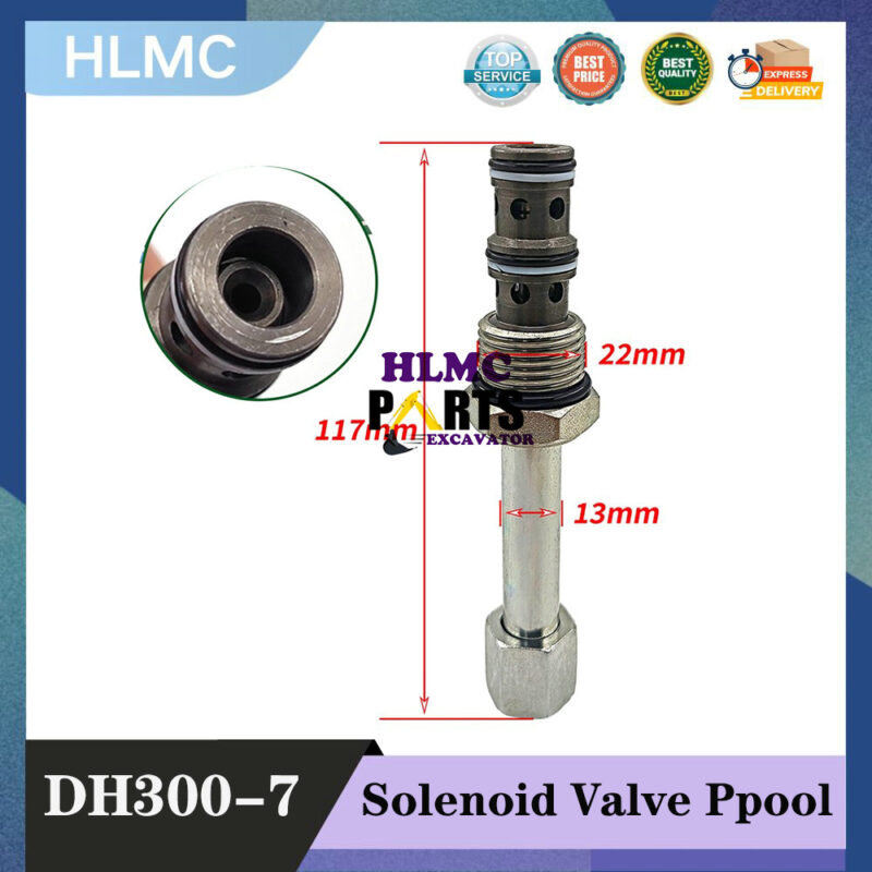 Excavator Doosan Daewoo DH80 150 220 225 300-7 High Quality Pilot Fast/Slow Electromagnetic Valve Core