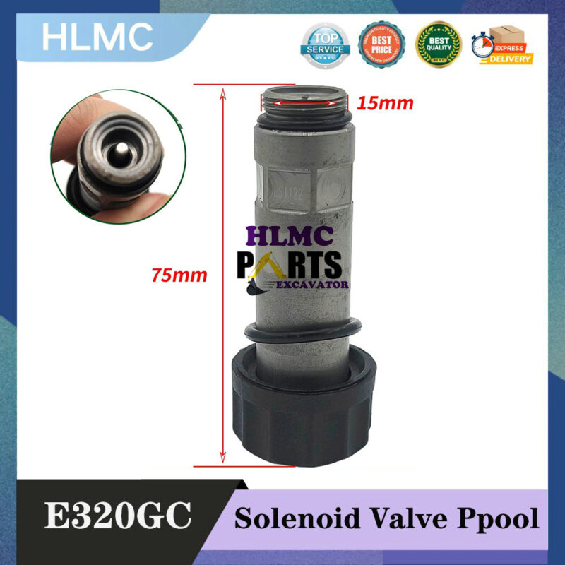 Excavator accessories E320GC 323 326 330 336GC Hydraulic Pump Valve Core Main Pump Solenoid Valve