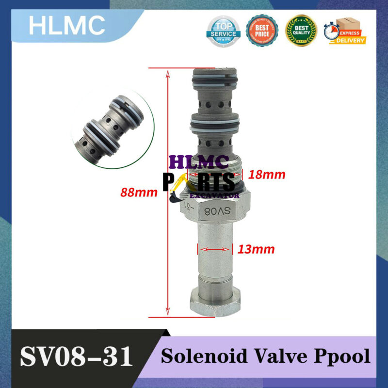SV08-31 Excavator Accessories Suitable for Sunward Liugong 906 Xiagong Longgong Pilot Solenoid Valve Spool