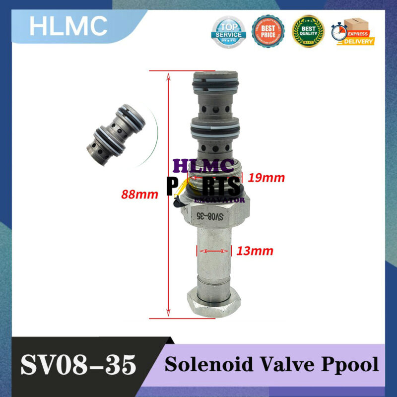 SV08-35 Excavator Accessories For Sunward 60 150 230 360 LiuGong XiaGong Pilot Solenoid Valve Core