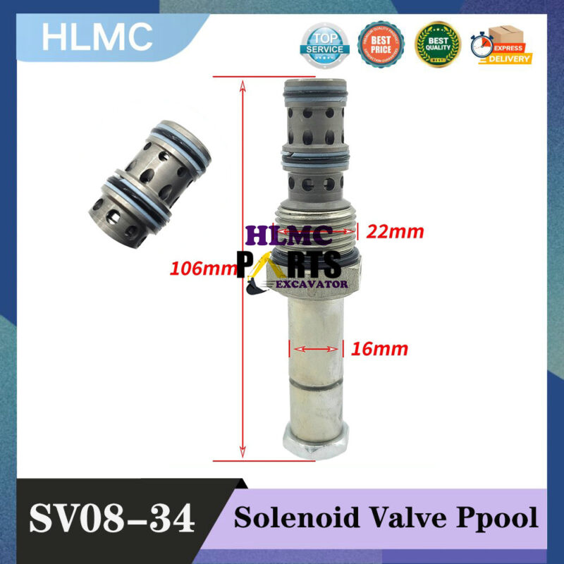 SV10-34 Excavator Accessories For Sunward 50 60 70 80 90 Pilot Solenoid Valve Spool Fast/Slow Gear Lever
