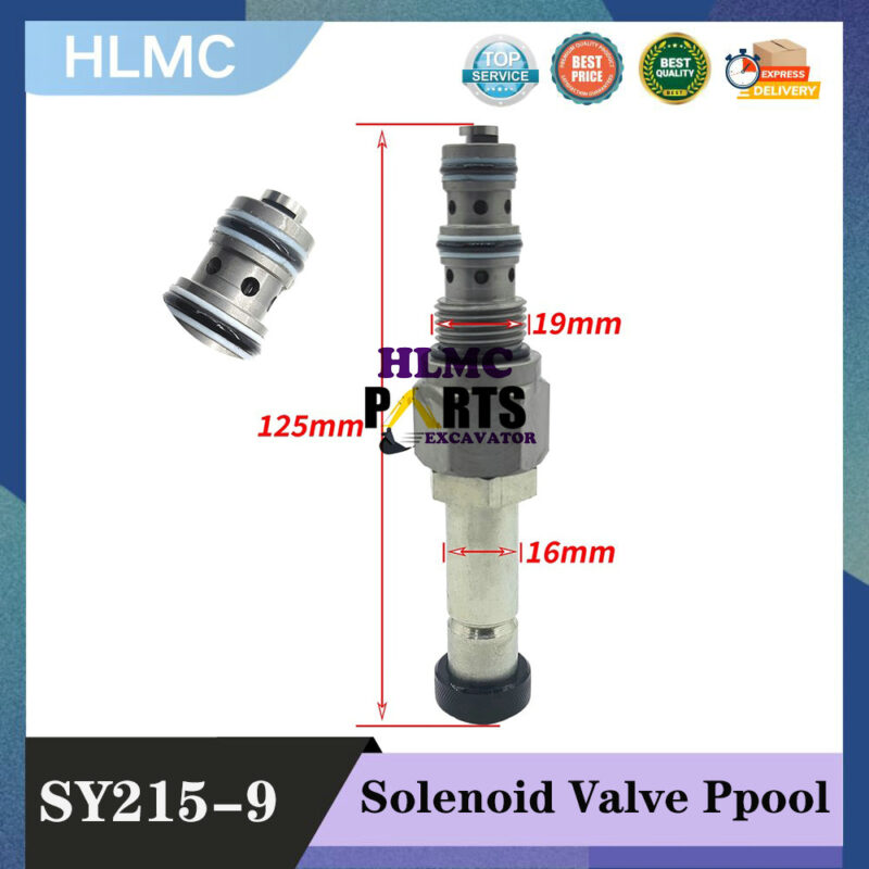 Excavator Parts For SANY SY65 135 215-9 Pilot Safety Lock Solenoid Valve Coil Walking Solenoid Valve Core