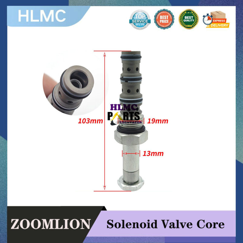 Excavator Accessories For XCMG XE60 65 80 150 210 Lovol LongGong ZOOMLION Rotary Pilot Solenoid Valve Core