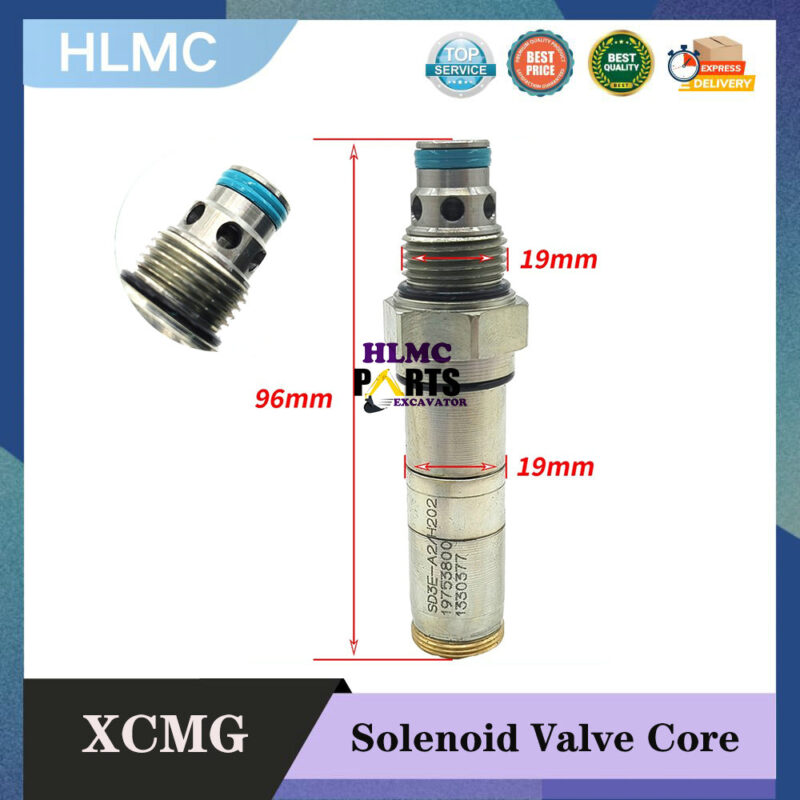 Excavator Accessories For XCMG XE60 70 80 150 215  Walking Pilot Fast/Slow Solenoid Valve Core And Stem