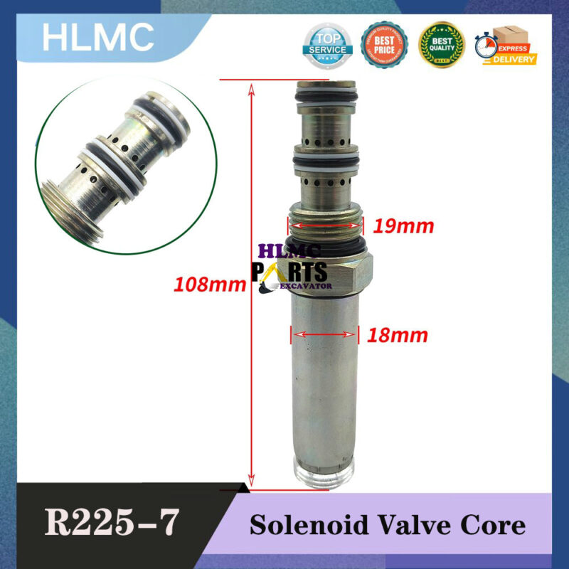 Excavator Accessories For HYUNDAI R60 80 150 215 225-7 Pilot Solenoid Valve Core