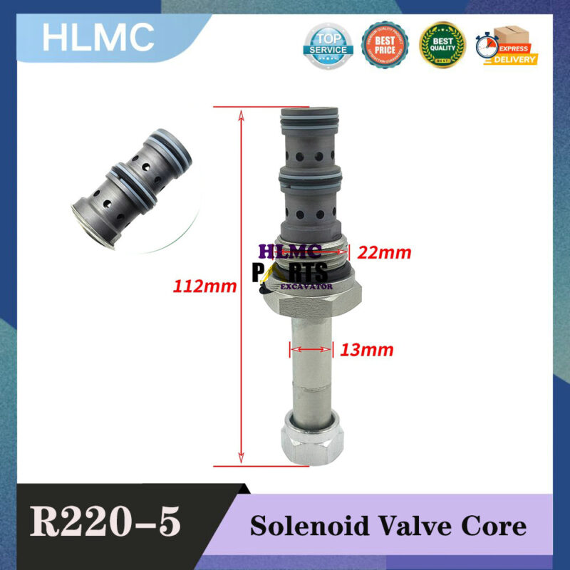 Excavator Accessories For Hyundai R60/130/200/210/220-5 Pilot Safety Lock Solenoid Valve Coil Spool