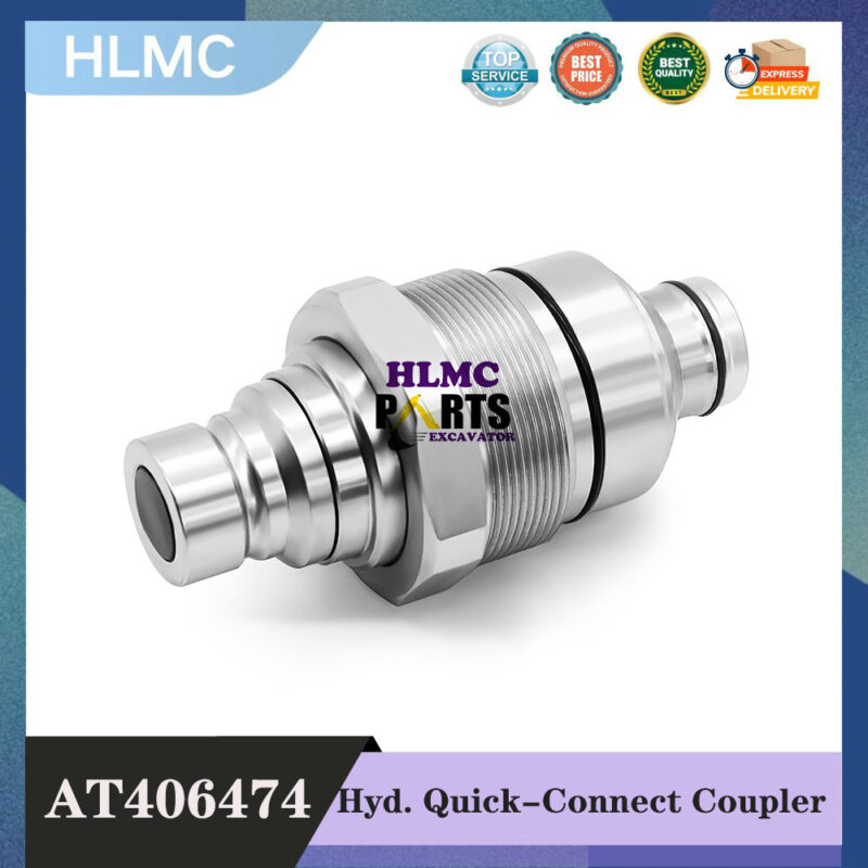 7246799 Hydraulic Male Flat Face Quick Connect Coupler AT406474 Compatible with J-Deere 318E 319E 320E 323E Bob-c-at 753 763 773 863 864 883 A220 A300 A770 S130 S150 S160 T140 T180 T190