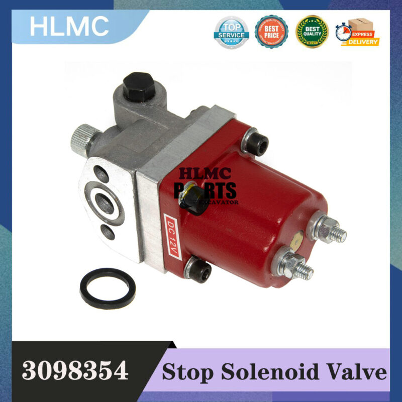3098354 Engine Stop Solenoid Valve Compatible With Cummins KTA38 K38 Diesel Engine Steel Parts 3054609 134075 30179 Replacement