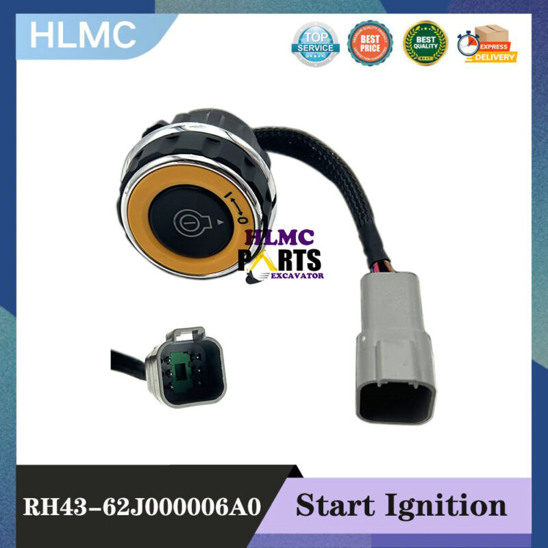 One-Button Start Ignition Switch for Excavators RH43-62J000006A0 is Suitable for LOVOL Excavators FR220E FR360E