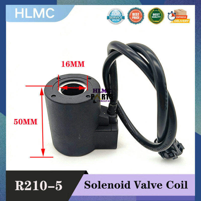 Hyundai Excavator Solenoid Valve Coil R210-5 200-5 Accumulator Travel Solenoid Valve Coil