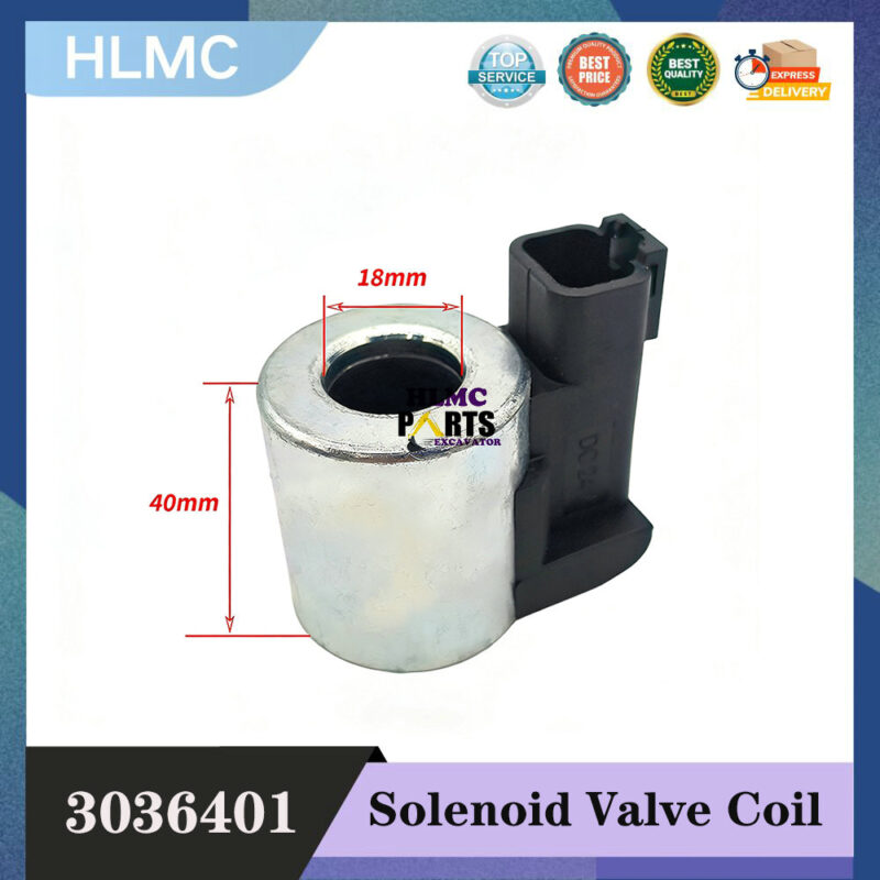 3036401 Construction Machinery Parts for Hyundai R215 225-5-7 Pilot Lock Solenoid Valve Coil ZGAW-00008 3036401