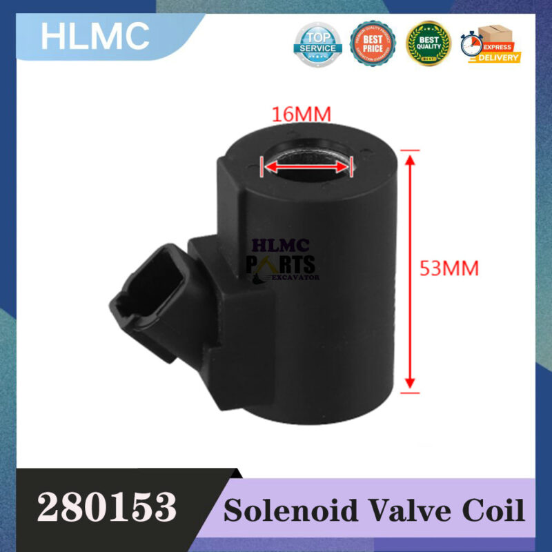 Heavy Equipment Solenoid Valve Coil 280153 24V DC 27W Compatible With For Volvo EC360B EC380D Excavator Parts