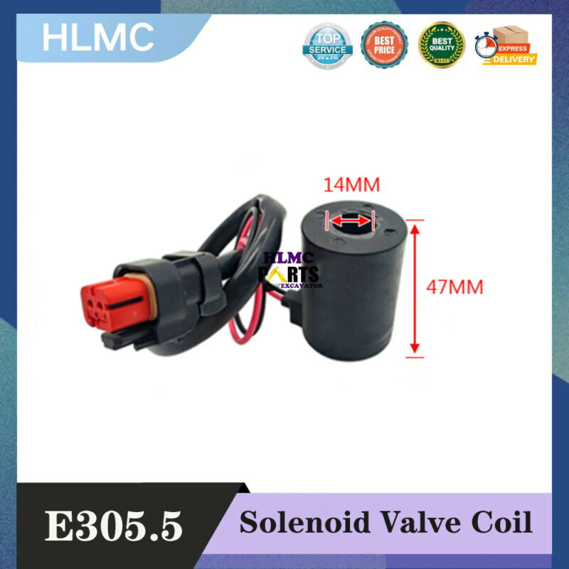 Construction Machinery Parts for Caterpillar E305.5 E306 E307 E308D Walking Pilot Solenoid Valve Coil Valve Core