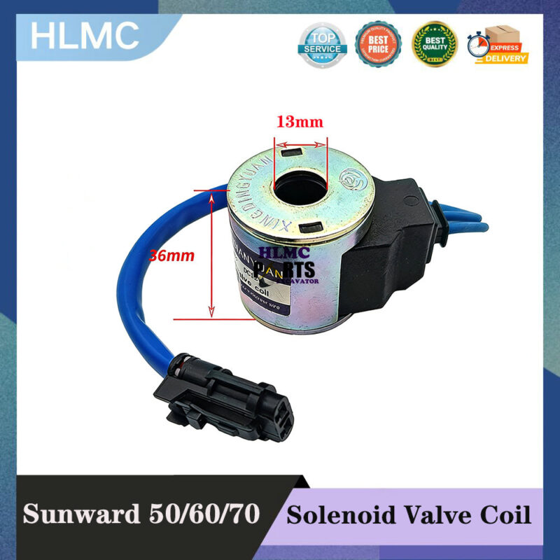 Excavator Accessories for Sunward Intelligent Equipment New 50/60/70 Pilot Travel Fast/Slow Electromagnetic Valve Coil