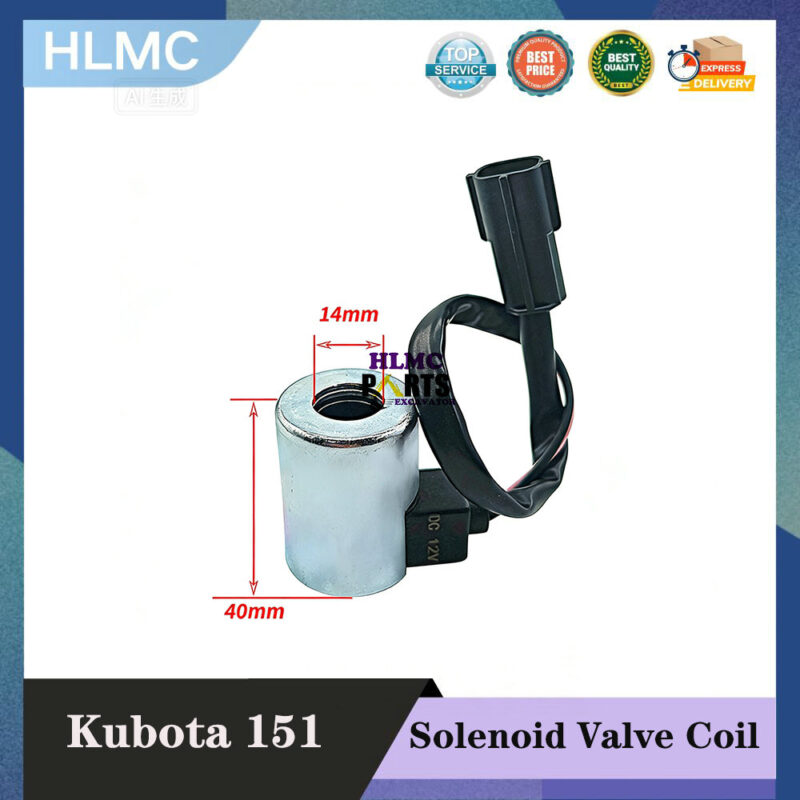 Construction Machinery Parts for Kubota 151 155 161 165-3 Coil Valve Core Travel Speed Pilot Solenoid Valve