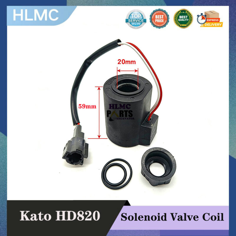 Construction Machinery Parts for Kato HD512 820 1023 1430-1-2-3 Pilot Lock Rotary Solenoid Valve Coil
