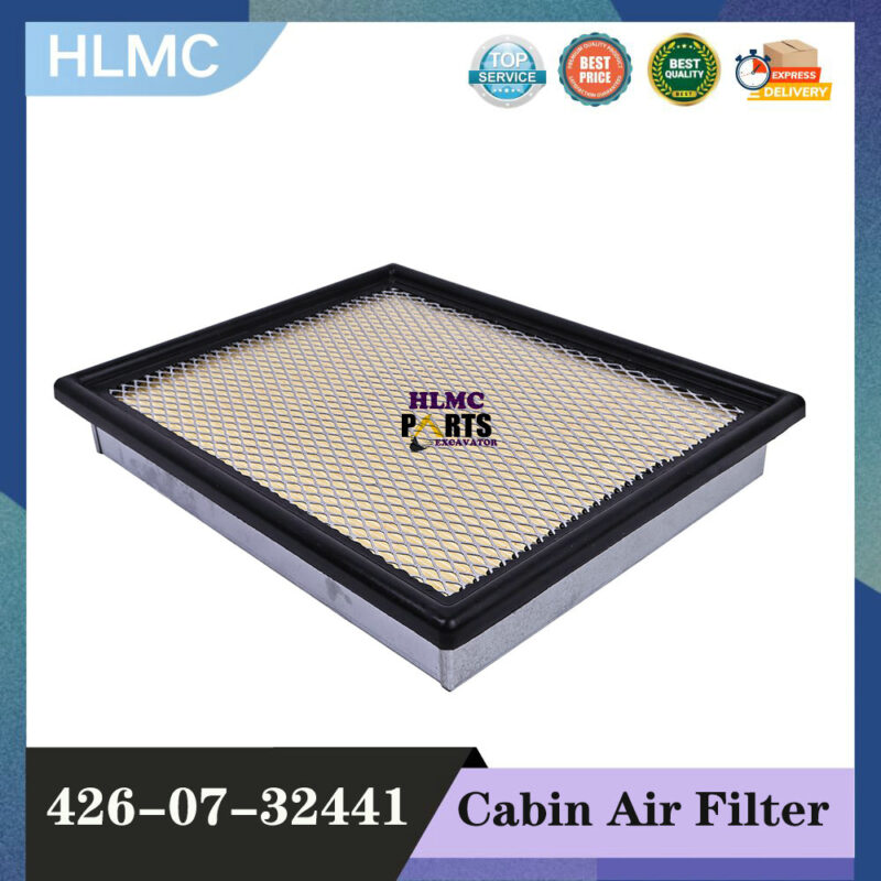 Cab Air Element Filter 427-07-22120 426-07-32441 426-07-32442 Compatible for Komatsu Engine SAA6D125E-3 Truck HD255-5 HD325-8 HD405-8 HD465-8 Loader WA100-5 WA150-5 WA200-5 WA380-5 WA430-6 Replacement
