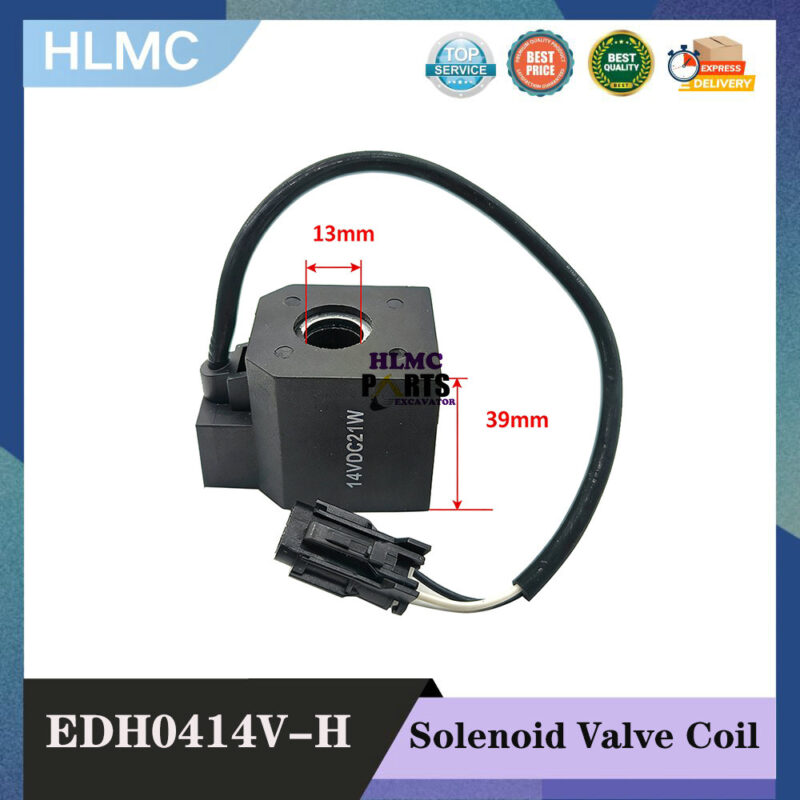 EDH0414V-H Excavator Parts Solenoid Valve Coil for Hyundai Excavator R55/150/210/220/225-5