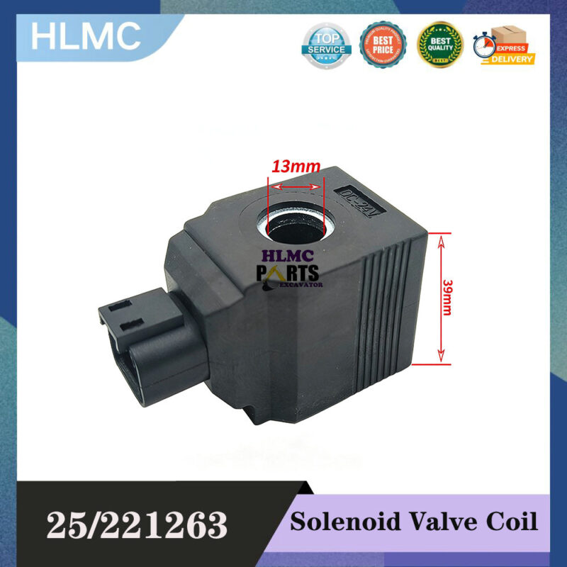25/221263 25-221263 25221263 JCB Excavator 12V 24V Two Pin Pilot Safety Lock Rotating Solenoid Valve Coil Accessories