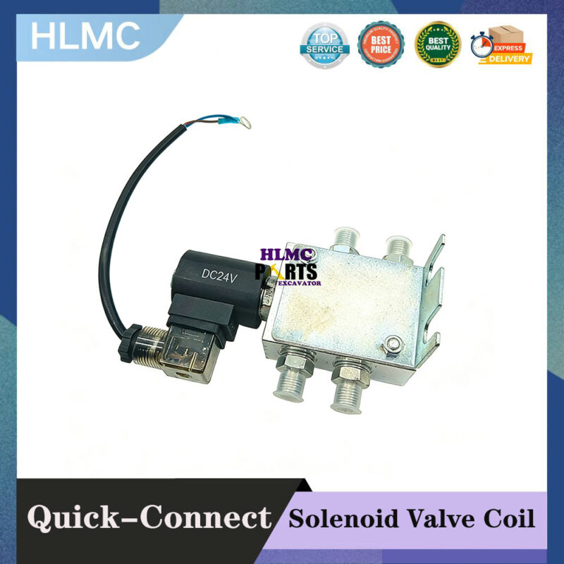 Excavator Quick-connect Solenoid Valve Hydraulic Quick-connect Two-position Four-way Quick-change 12V/24V Solenoid Valve Coil