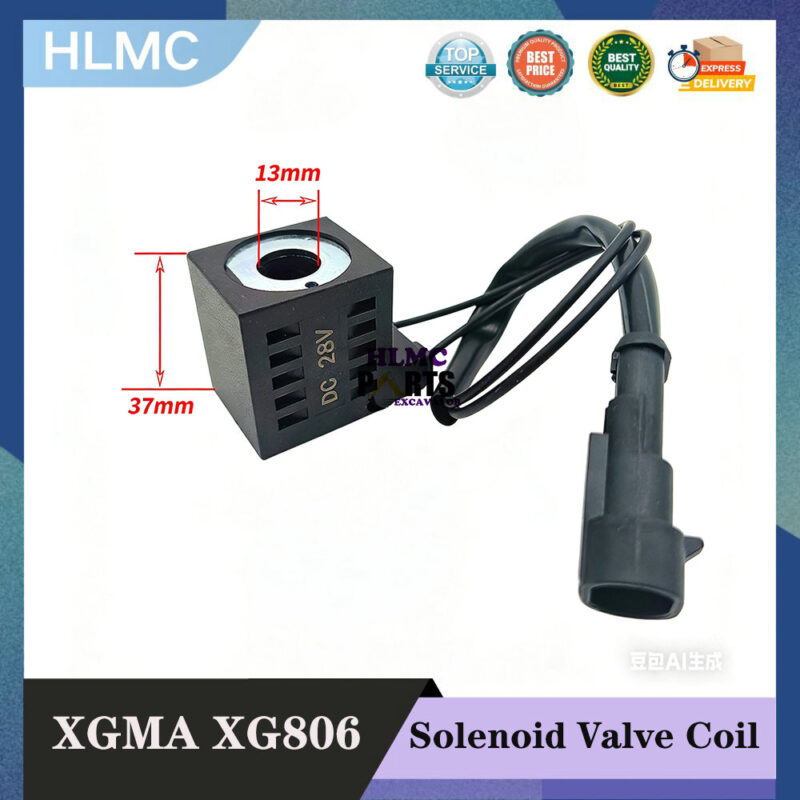 Excavator Parts for XGMA 806/808/822/821 Zhenyu 150-8 210 Pilot Safety Lock Solenoid Valve Coil