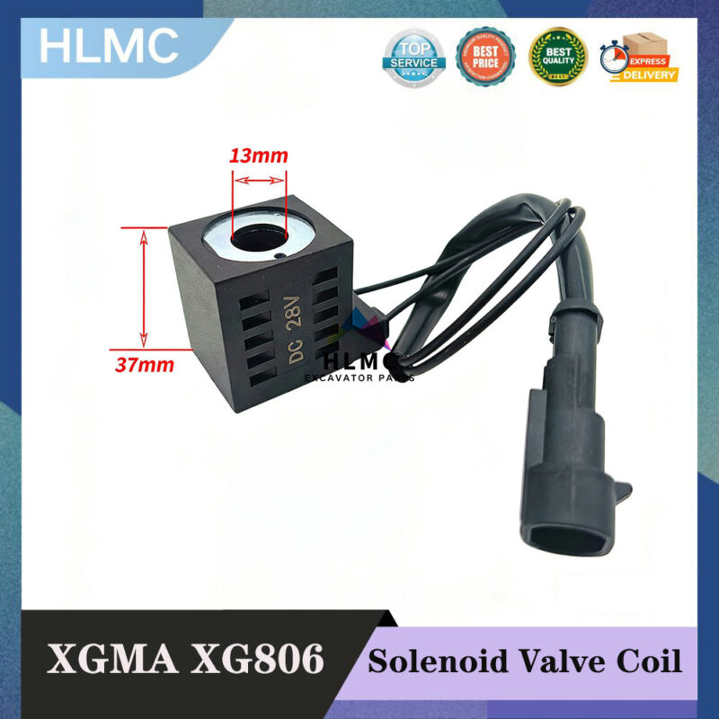 Excavator Parts for XGMA 806/808/822/821 Zhenyu 150-8 210 Pilot Safety Lock Solenoid Valve Coil