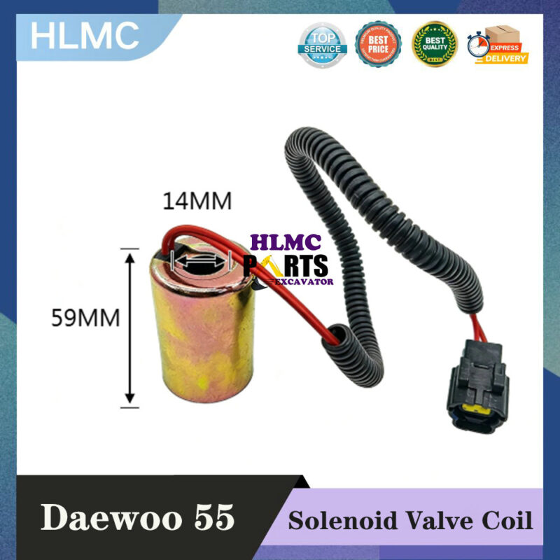 Construction Machinery Parts for Doosan Daewoo 55 60 Lonking 60 Walking Fast and Slow Gear Pilot Solenoid Valve Coil