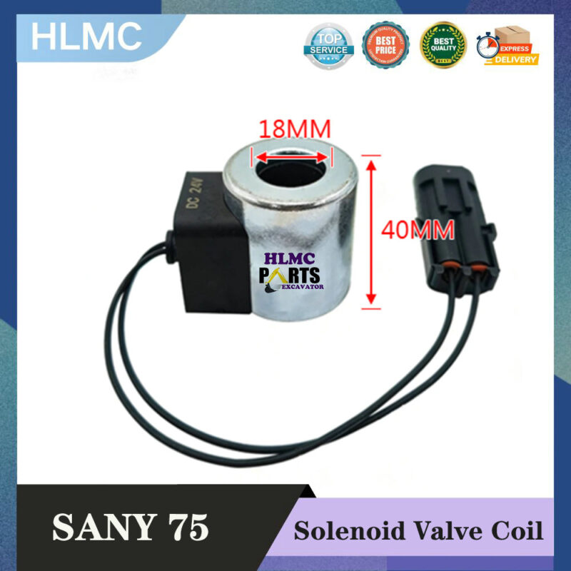 Construction Machinery Parts for Sany 75 Yuchai 65 230-8 Pilot Safety Lock Solenoid Valve Coil Travel Solenoid Valve Coil