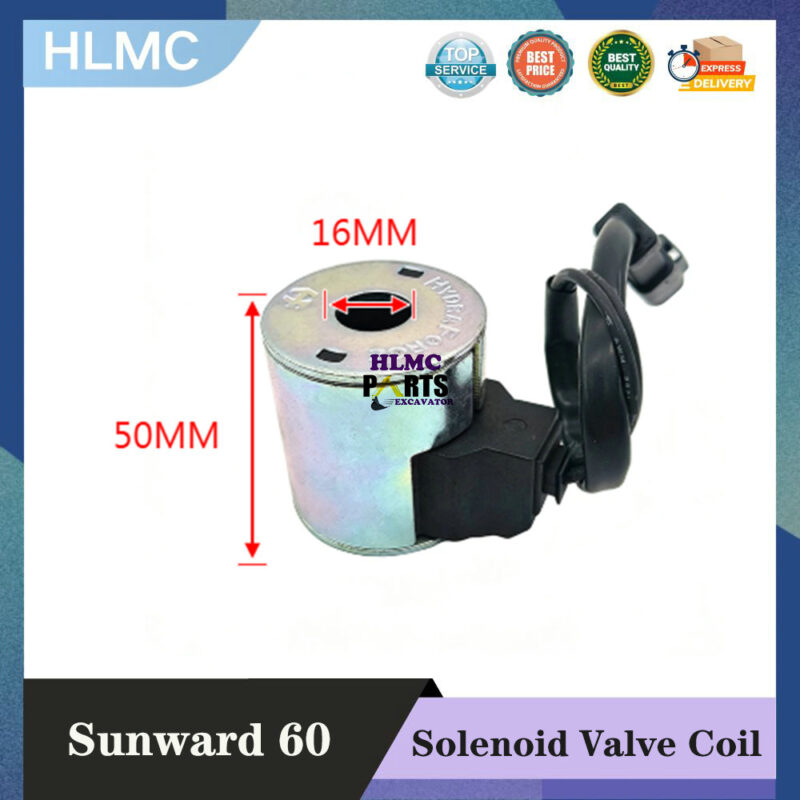 Sunward Intelligent Equipment Excavator 60/150/230/360 Pilot Safety Lock Solenoid Valve Fast and Slow Gear Coil Valve Core
