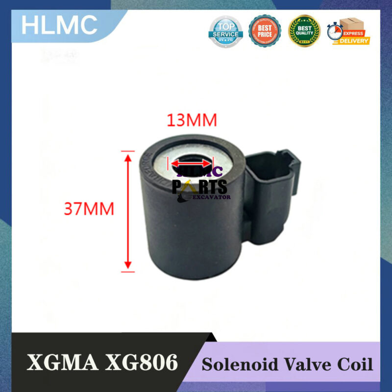 XGMA XG806 Pilot Safety Lock Electromagnetic Valve Coil Traveling Rotary Excavator Accessories 24V 1035