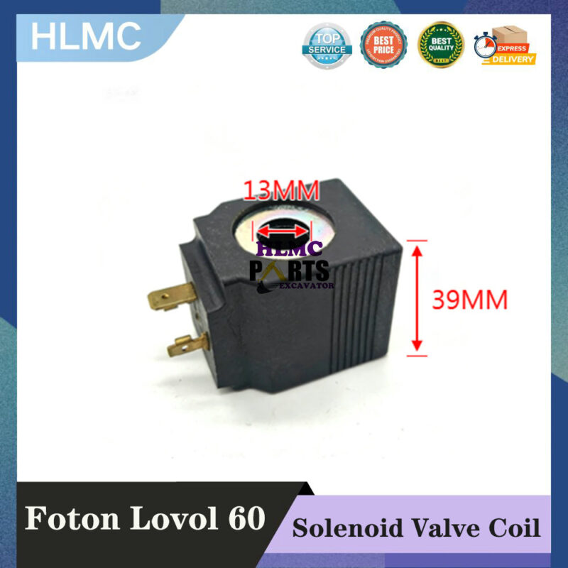 Excavator Accessories for Foton Lovol 60 65 80 150 170 230 Pilot Safety Lock Solenoid Valve Coil Valve Core