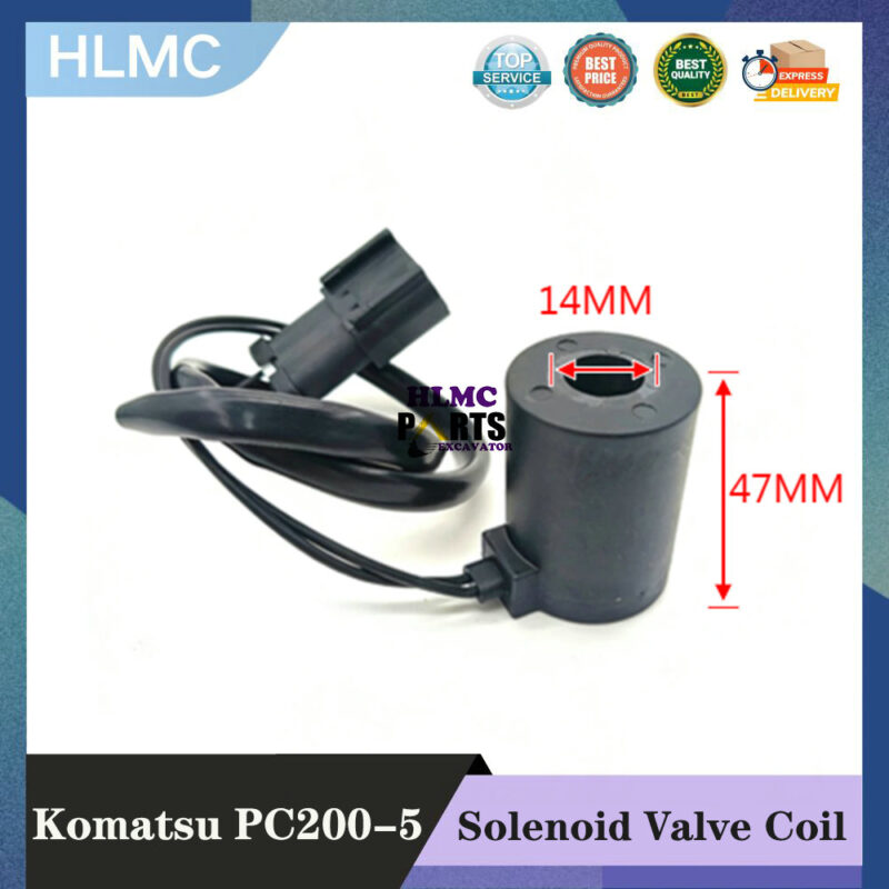 Construction Machinery Parts for Komatsu PC200-5/120-6 200-6/60-7 Safety Lock Rotary Travel Pilot Solenoid Valve Coil