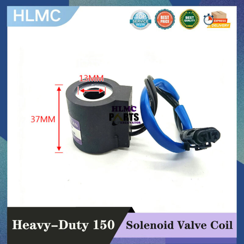 Excavator Accessories Suitable for Heavy-duty 150 Solenoid Valve Coil Pilot Safety Lock DC24V DC12V