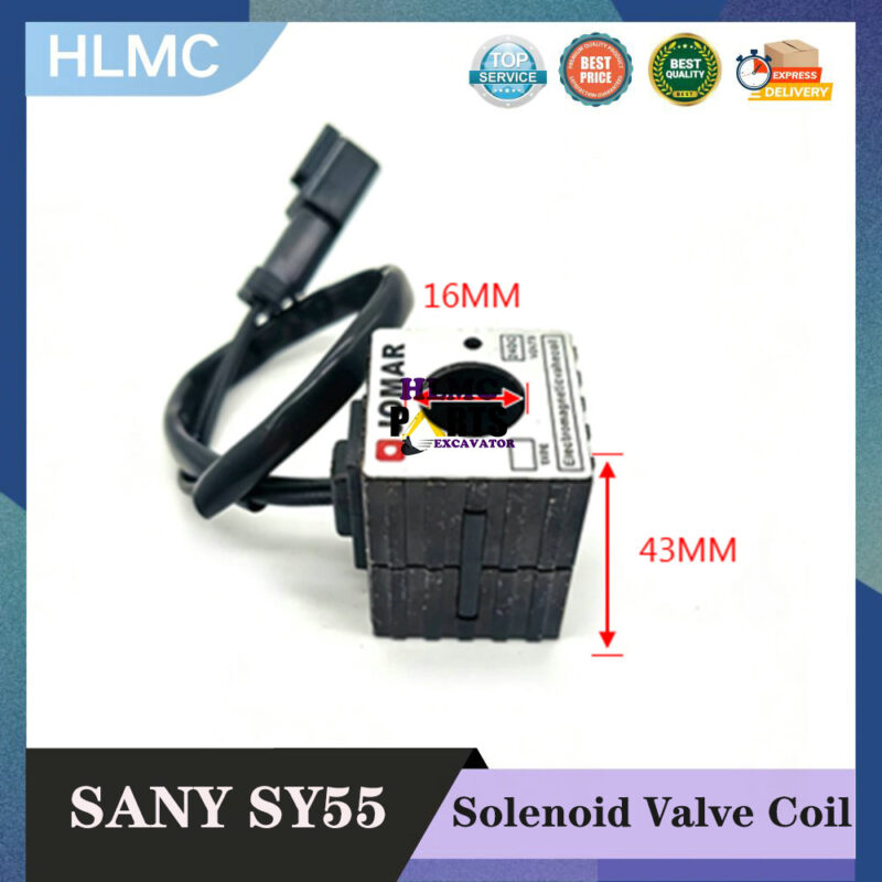Construction Machinery Parts for Sany SY55 60 65 70 75C-8-9-10 Oil Source Control Pilot Solenoid Valve Coil Valve Core