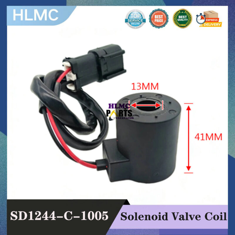 SD1244-C-1005 Excavator Pats for PC 200-5 200-6/60-7 Rotary Pilot Solenoid Valve Coil SD1244-C-1005