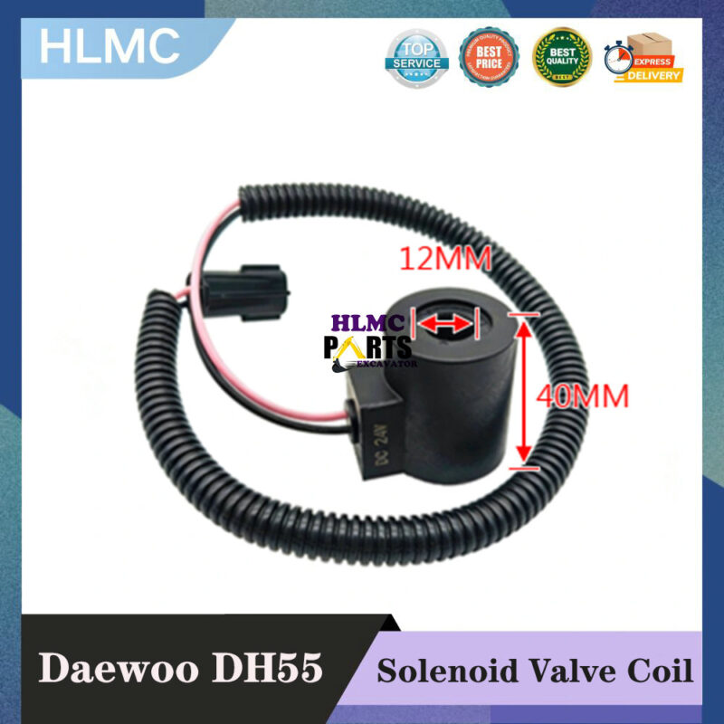 Doosan Daewoo DH55/60-5-7 Safety Lock Solenoid Valve Coil Rotary Solenoid Valve Coil Excavator Accessories