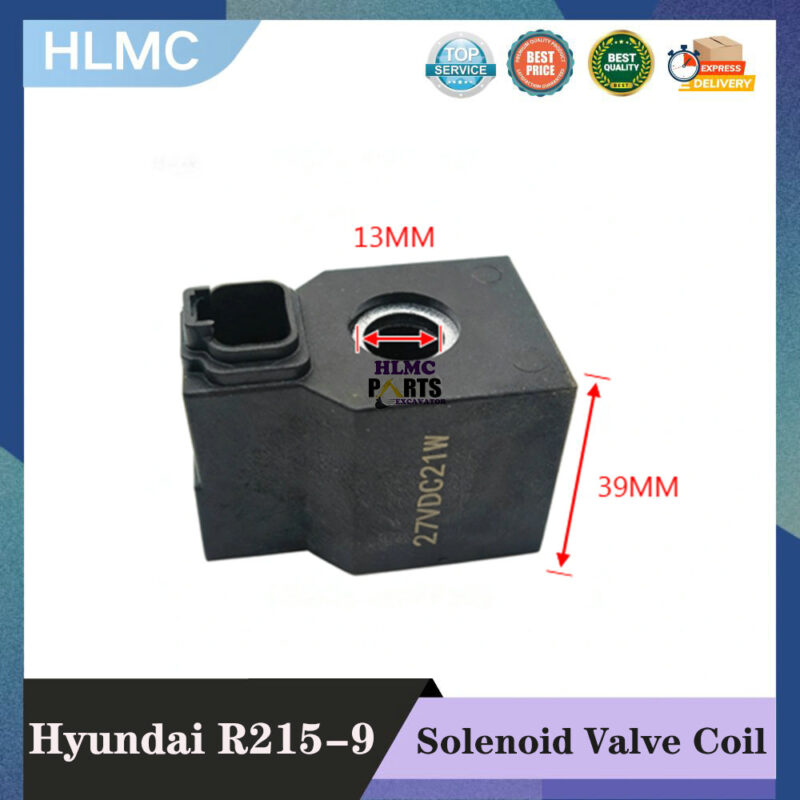 Hyundai Excavator Parts R210/215/225/275/305/335-7-9 Pilot Safety Lock Solenoid Valve Coil 12V 24V