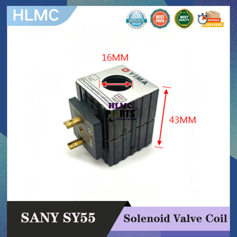 Construction Machinery Parts for Sany 55 60 75 95 135 215 225 235-8 Pilot Safety Lock Solenoid Valve Coil