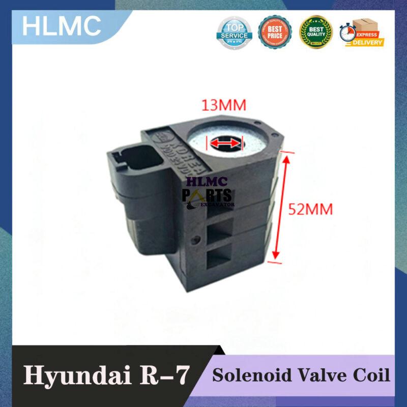 Excavator Accessories for Hyundai R60 80 150 220 215 225-5-7 Pilot Safety Lock Solenoid Valve Coil