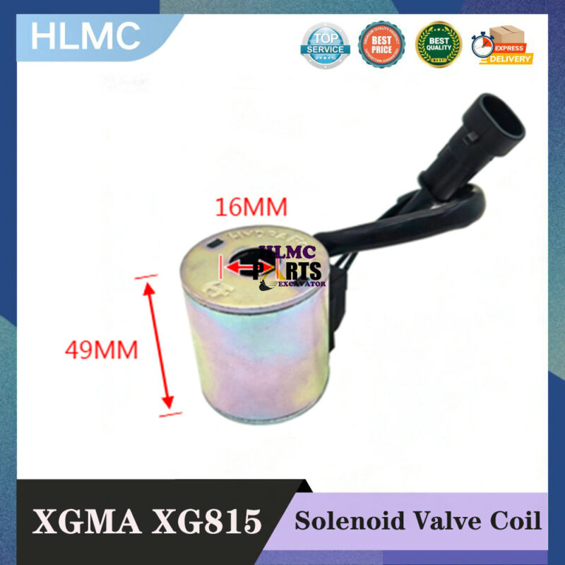 Excavator Parts for XGMA XG815/821/822/823/825 Pilot Lock Solenoid Valve Coil With Wire 24V