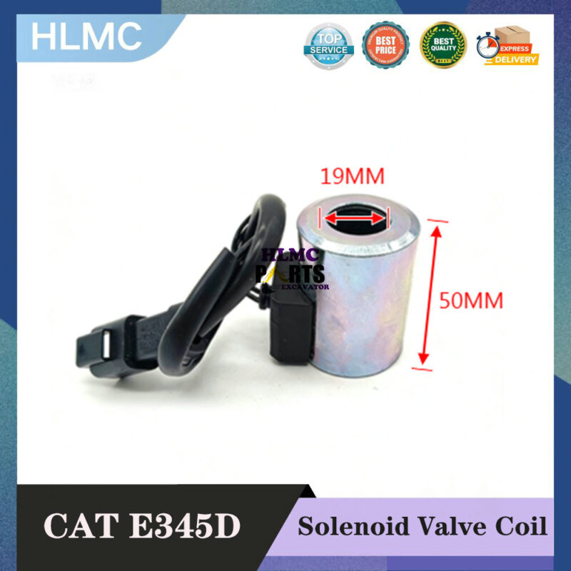 Construction Machinery Parts for CATERPILLAR E329D/330D/E336D/345D Pilot Safety Lock Solenoid Valve Coil With Wire