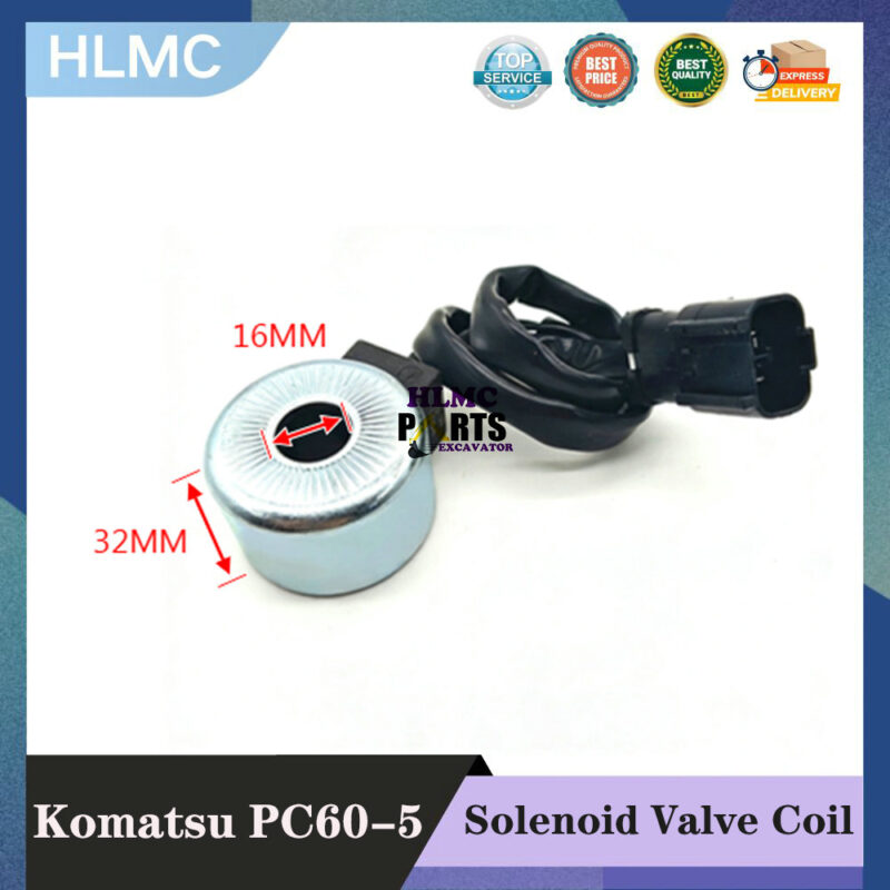 Excavator Accessories Suitable for Komatsu PC60-5 60-6 120-6 Hydraulic Pump Pilot Travel Solenoid Valve Coil