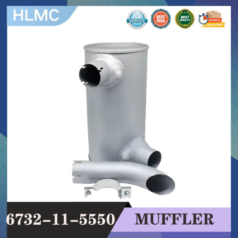 6732-11-5550 6732115550 Excavator Engine Muffler for PC200-6 PC240-6 4D102 diesel Exhaust Muffler Tube Assy