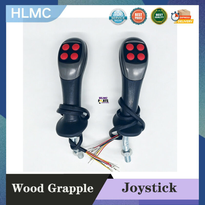 4 Button Excavator Hydraulic Electric Control Joystick Excavator Modified Wood Grapple Log Grab Attachment Joystick Handle Assy
