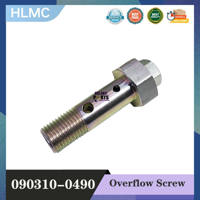 090310-0490 High Quality Excavator Overflow Screw 0903100490 Common Rail Valve Assy H19-40 Construction Machinery Parts